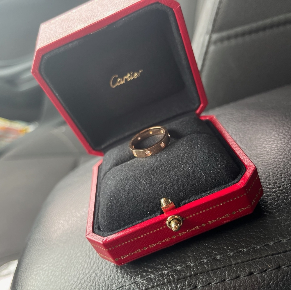 Cartier Love 8 Diamond 18K Rose Gold Wedding Band Ring